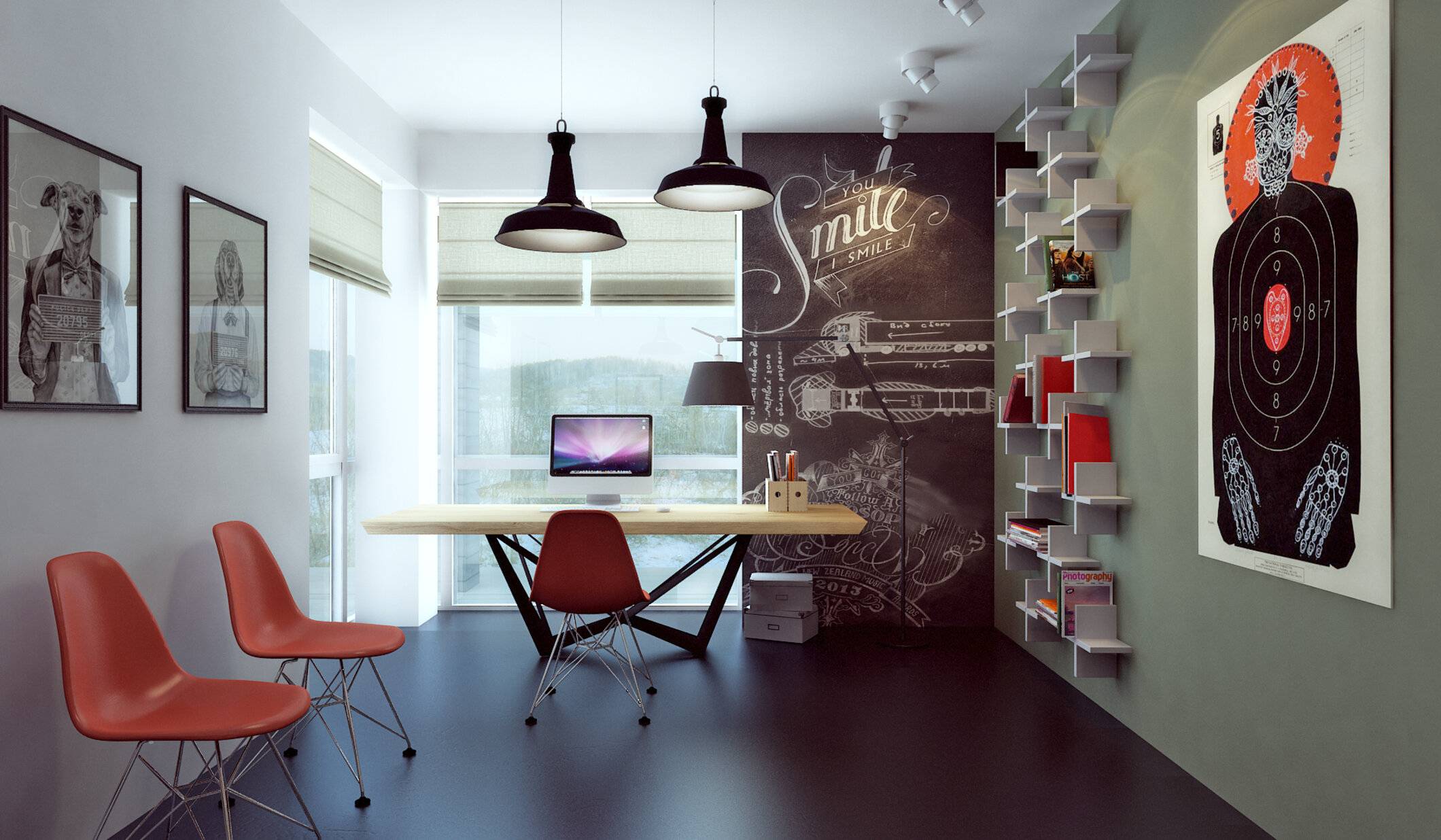 Вид дизайна кабинета